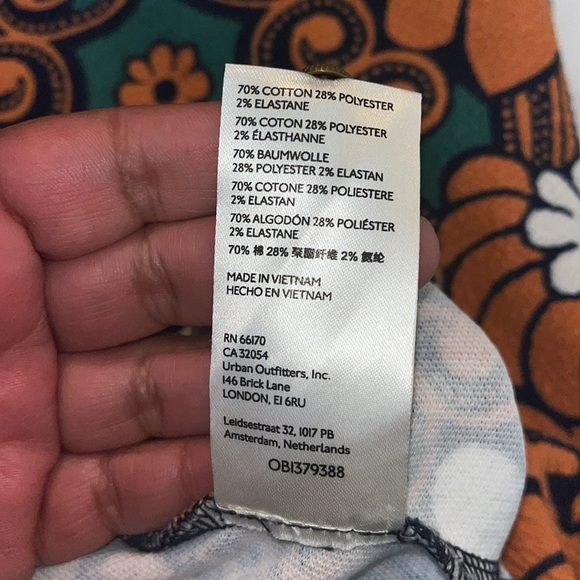 Anthropologie Maeve Floral Shift Mini Dress Mod Blue Green Size Large NWOT - Picture 4 of 9